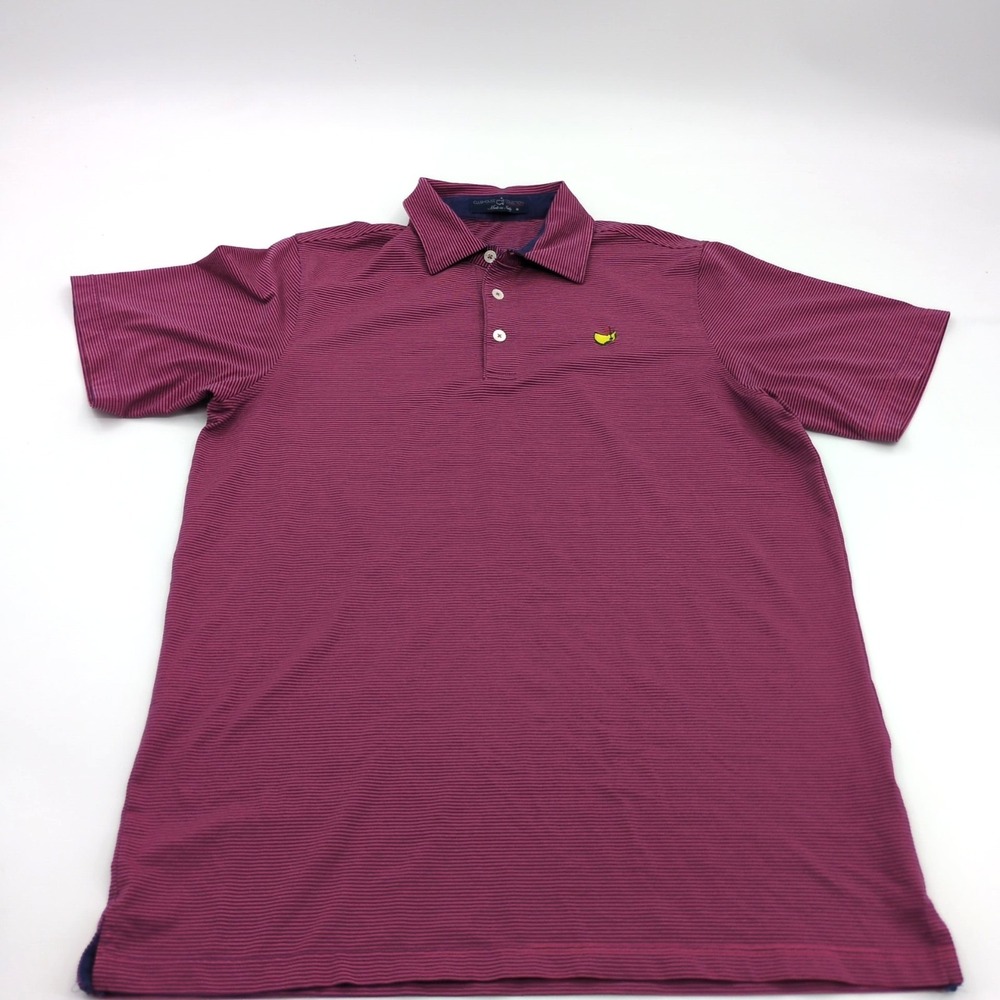 Clubhouse Collection Masters Shirt Mens M Red Blue Striped Golf Polo Italy
